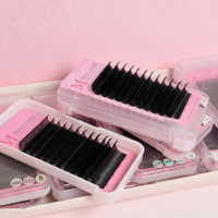 Extensions de cils professionnelles en forme de éventail, courbure B, longueur 18 mm, vente en gros
