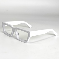 Lunettes de vue rectangulaires épaisses de haute qualité, monture en acétate vert transparent, avec motif solide pour hommes