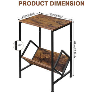 Support de tourne-disque de support de stockage de <span class=keywords><strong>CD</strong></span> de petite table latérale avec le stockage d'album - Product Image 2