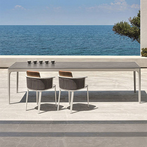 Ensemble table et chaises d'extérieur en alliage d'<span class=keywords><strong>aluminium</strong></span> trois pièces, style moderne et minimaliste, <span class=keywords><strong>pour</strong></span> villa, cour, balcon, <span class=keywords><strong>terrasse</strong></span>, café, bar - Product Image 3
