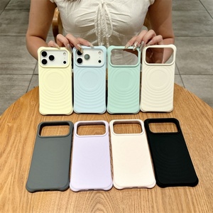 <b>Wireless</b> <b>Charge</b> Liquid Magnetic <b>case</b> for iphone 17 16 15 Pro Max 14 13 12 Shockproof Curly Silicone Wave Cover - Product Image 1