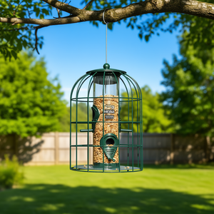 Comedero para Pájaros Silvestres, Tubo Metálico a Prueba de Ardillas, Redondo, Verde, para Exteriores, para Todas las Estaciones - Product Image 2