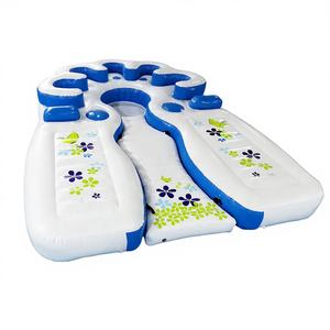 Île flottante gonflable pour 6 personnes, pour se prélasser au soleil dans une piscine ou un lac, pour les loisirs en plein air. - Product Image 1