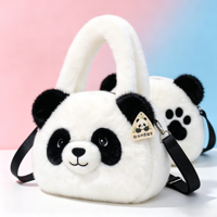 Sac à bandoulière en peluche panda mignon personnalisé à partir d'images, sac de dessin animé neuf, cadeau d'anniversaire pour enfants