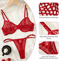Voir à travers résille sexy dentelle femmes 2 pièces soutien-gorge ensemble de lingerie