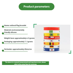 Bracelets en silicone personnalisés avec drapeaux nationaux – Brésil, Argentine, Allemagne – Bracelets de sport tendance - Product Image 2