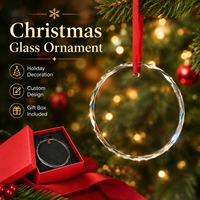 Adornos Colgantes Redondos de Cristal Soplado K9 K5 para Decoración Navideña, Transferencia UV DTF, Ecológicos y Personalizables