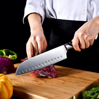 Couteaux forgés à la main par l'usine OEM, ensemble de couteaux de cuisine chinois, hachoir à os, couteau Santoku antiadhésif pour l'inauguration de la maison