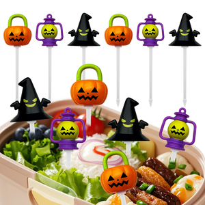 <span class=keywords><strong>Halloween</strong></span> <span class=keywords><strong>Fantôme</strong></span> Citrouille Couverts Jetables Pinchos De Comida Para Almuerzo Amusant Déjeuner Nourriture Fruits Pops pour Enfants Dessin Animé <span class=keywords><strong>Dessins</strong></span> - Product Image 6