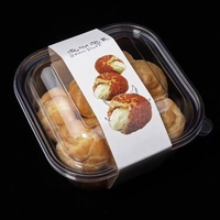 Échantillon gratuit de contenants à gâteaux en plastique transparent PET/PP jetables pour pâtisserie, boîte d'emballage pour gâteaux en blister