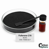 Carbonsphère Fullerène C70 (Buckyball) Pureté 99,9% Poudre Noire Antioxydante CAS115383-22-7 Buckminsterfullerène C70