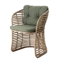 Ensemble de table basse en rotin tressé de luxe pour l'extérieur, trois pièces, avec structure en aluminium - Meubles de jardin et de parc confortables et écologiques