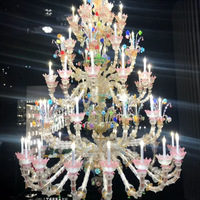 Lustre en cristal long de style européen, élégant et durable pour villa, hall d'hôtel, hall de bâtiment, salon, escalier, plafond