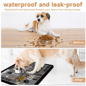 Alfombra Rectangular de Cuero para Mascotas, para Comer y Dormir, 35x50 45x60 50x70, con Patrón de Alfabeto, Lavable a Mano - Product Image 4