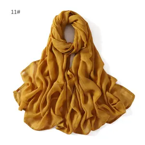Muslim Lightweight Breath able Damen Baumwoll schals Baumwolle Modal Schal Lady Light Soft Fashion Solid Schal 100% Modal Hijab