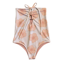 Maillots de bain pour femmes adultes imprimés Hawaï personnalisés pour l'été, haute élasticité, sans manches, maillots de bain une pièce pour femmes