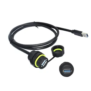 Car accessories panel Flush Mount USB3.0 extension Cable with dust proof case Car Truck Marine USB3.0 quick charger port