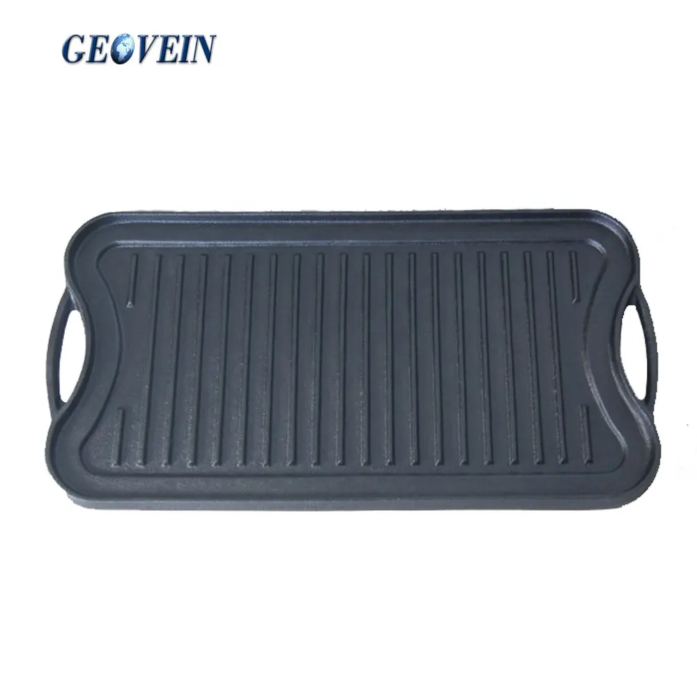 Custom Double Sided Griddle Plate Outdoor Camping Kitchen Stove Cast Iron Grill