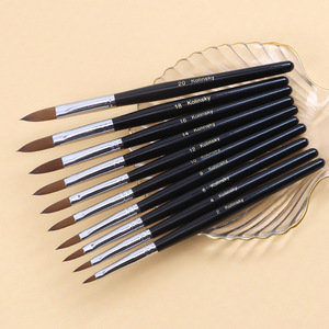 Pinceau à ongles Kolinsky avec manche en bois, logo personnalisé, pinceau pour poudre acrylique pour salon professionnel - Product Image 2