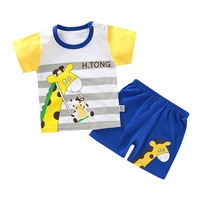 Ensemble Vêtements Été Coton Pur Manches Courtes pour Bébés Garçons et Filles – Tenue Décontractée T-Shirt Nouveau-Né
