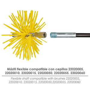 Asta flessibile per la pulizia del camino con filettatura M12, lunghezza 1,4 metri. - Product Image 5