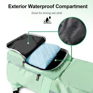 Yoga Mat <b>Bag</b> Large Capacity Waterproof Moisture Proof Expansion <b>Sports</b> Backpack For <b>Outdoor</b> Fitness Unisex Light Green - Product Image 3