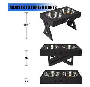 Alimentador Neater Elevado 3 Altura Ajustável Pet Dog Cat Duplo Aço Inoxidável Tigelas - Product Image 6