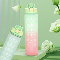 Bouteille d'eau en plastique de 1L à dégradé de couleurs, sans BPA, qualité alimentaire, motifs et couleurs personnalisables, vente en gros