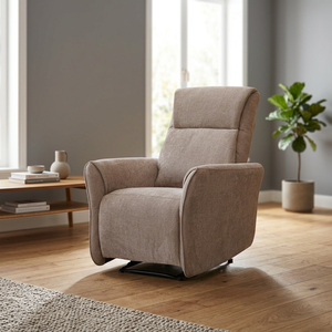 Brown Fabric <b>Recliner</b> Chair Adjustable Power <b>Recliner</b> Armchair Single Seat Lounge Chair for Elderly Home Use - Product Image 1