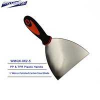 Couteau à enduit industriel robuste de 5 pouces pour bricolage, lame en acier à haute teneur en carbone, poignée ergonomique plate en plastique bicolore pour murs