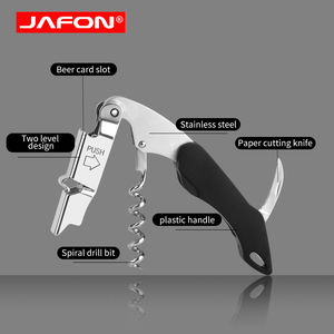 Tire-bouchon de Sommelier JAFON Moderne en Acier Inoxydable et Poignée Plastique, Ouvre-bouteille Personnalisable de Haute Qualité, Outil de Bar, Clé à <span class=keywords><strong>Vin</strong></span> - Product Image 2