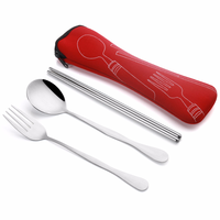 Ensemble de couverts portables de luxe en acier inoxydable 3 pièces, écologiques et réutilisables, sans BPA, idéal pour les mariages - Vente chaude