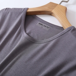 Conjunto de <span class=keywords><strong>Pijama</strong></span> de Verano para <span class=keywords><strong>Hombre</strong></span>, Modal, Cuello Redondo, Manga Corta, Pantalones Cortos, Holgado, Informal, Talla Grande, Ropa de Dormir para el Hogar - Product Image 3