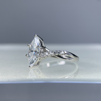 Bague personnalisable en argent 925 avec moissanite 2 carats VVS1 certifiée GRA - OEM/ODM disponible pour les marques de luxe de mariage et de mode