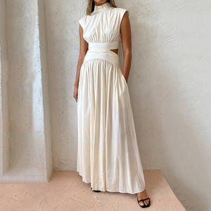 2023 verano nuevo vestido largo sin cintura moda Imperio <span class=keywords><strong>2</strong></span> piezas conjunto vestido - Product Image 3
