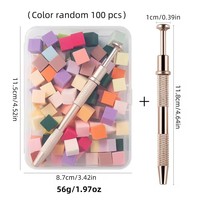 100 éponges à ongles haute densité avec support, sans peluches, micro-pores, pour mélange de couleurs, en boîte, pour manucure DIY et salon
