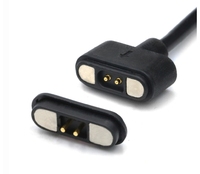 1 Juego de Conector Magnético Miniatura de 12V 2A, Cable USB Macho-Hembra con Pin Pogo para Carga de Energía