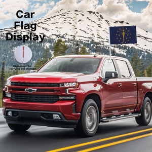 Drapeau de fenêtre de voiture personnalisé avec logo Indiana, 12x18 pouces, polyester double face, bannière automobile The Hoosier State avec poteau à clip pour la course - Product Image 4