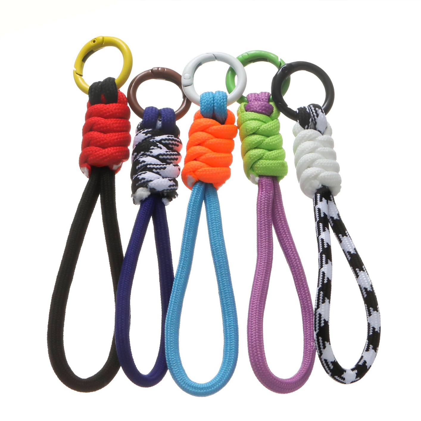 Paracord Lanyard брелок на запястье ремешок Плетеный ремешок с пружинным кольцом для подвешивания ключей для кемпинга