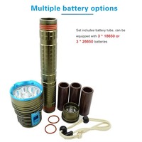 Lampe de plongée puissante à 9 LED, étanche jusqu'à 50 m sous l'eau, lampe de plongée tactique 26650, lampe de plongée en apnée, lampe de pêche sous-marine