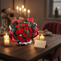 Bouquet de roses éternelles Forever directement de l'usine avec boîte cadeau, cadeau pour la Saint-Valentin, fête des mères, roses conservées, bouquet de fleurs séchées