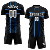 Jersey Sepak Bola Kualitas Tinggi Custom, Cetak Transfer Panas, Kerah V-neck, Desain Patchwork, 100% Poliester, Nama Tim & Merek Custom