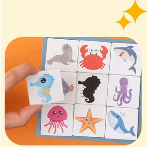 Animal Fruit Shape Pairing Game Educational Memory Card Toy Toddlers <b>Shadow</b> Matching Cards Wood Blocks - Product Image 3