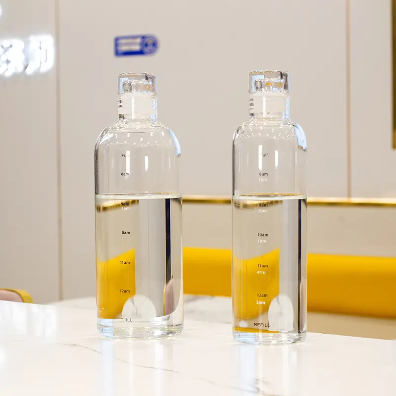 الوقت و مقياس الزجاج المرأة المحمولة المياه زجاجة سعة كبيرة كوب 550/750 مللي عقد عالية اللون قيمة زجاجة الشراب