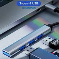 Hub USB 3.0 à 4 ports, répartiteur USB en aluminium haute vitesse 5 Gbps pour MacBook Pro, ordinateur portable, PC, IMac, Surface Pro