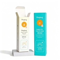 Boîte en carton personnalisée à couvercle rabattable pour soins solaires, emballage de protection pour produits de soin, résistante à l'eau, non grasse, pour tous types de peaux, écran solaire