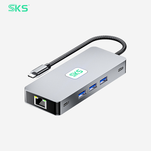 10 in 1 Type C Hub Docking Station 100W Fast Charging RJ45 Ethernet for 2.0 4K USB 3.0 Ports Aluminum Alloy in Stock