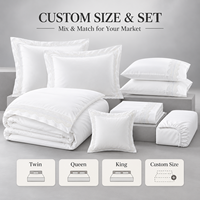 Ensemble de literie en satin 100% coton de luxe pour hôtel 5 étoiles, avec bordure en dentelle, housse de couette, drap et taies d'oreiller, pour la vente en gros aux hôtels