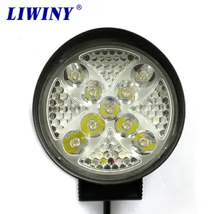 Liwiny Led 작업 빛 27W 4 인치 12V-36V 슈퍼 밝은 라운드 방수 Led 운전 작업 램프