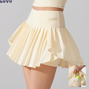Jupe de sport plissée respirante pour femme, taille haute, design anti-exposition, séchage rapide, avec poches, idéale pour le tennis et le padel - Product Image 1